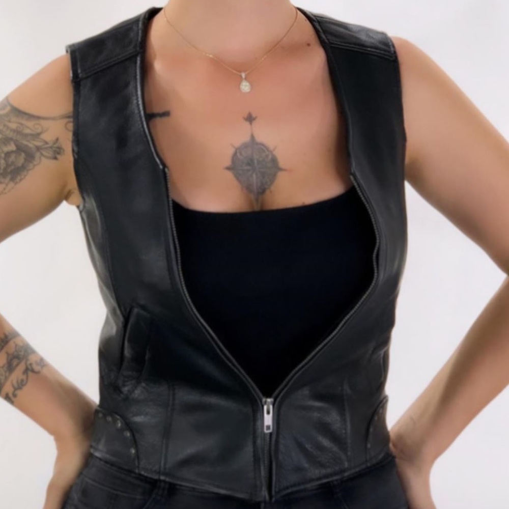 Women Thick Leather Vest